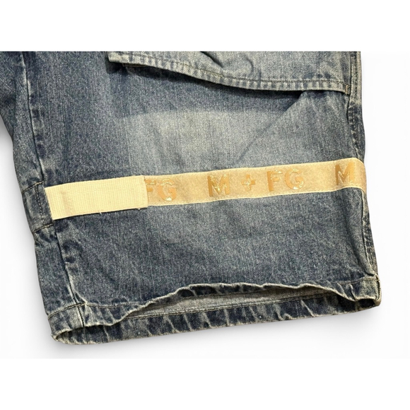 Vtg 90s Marithe + Francois Girbaud Denim Cargo Shorts Mens Sz 36 Acid Wash MFG - Picture 2 of 11